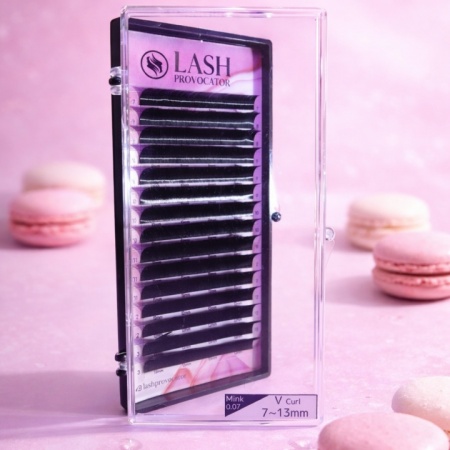 Черные ресницы 16 линий L, M, M+, V MIX