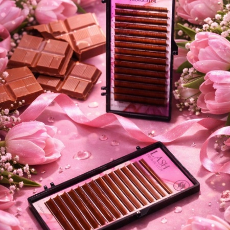 Чёрные/ Dark brown/ Dark chocolate ресницы 24 линии